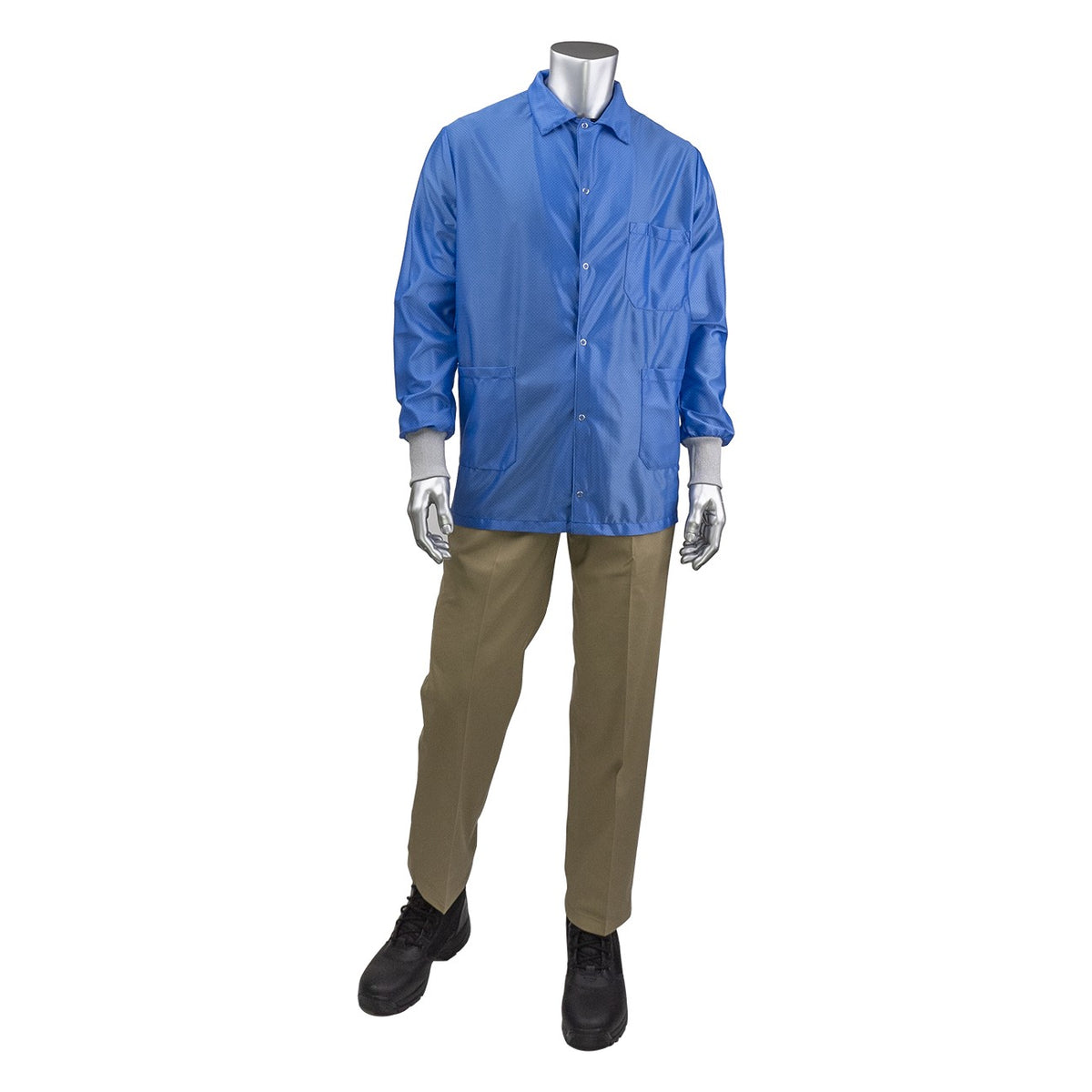 Uniform Technology BR49AC-44RB StatStar Short ESD Labcoat - ESD Knit Cuff