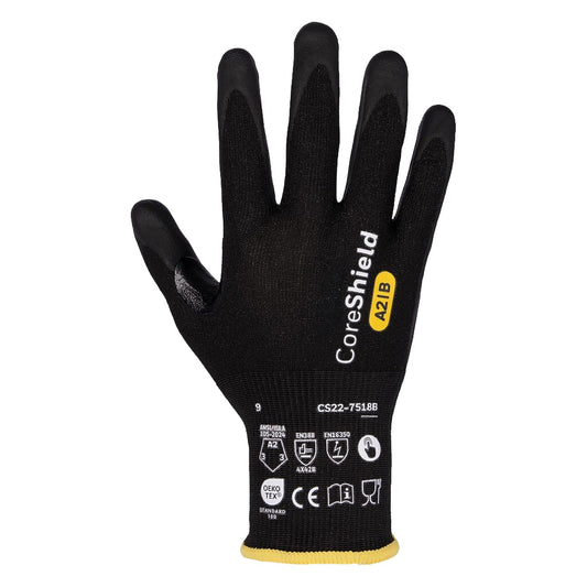 G-Tek CS22-7518B-V Seamless Knit A2 Engineered Yarn Glove with Foam Nitrile Coated Grip on Palm & Fingers - Touchscreen - Vend-Ready