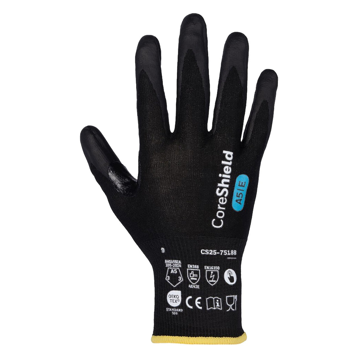 G-Tek CS25-7518B-V Seamless Knit A5 Engineered Yarn Glove with Foam Nitrile Coated Grip on Palm & Fingers - Touchscreen - Vend-Ready