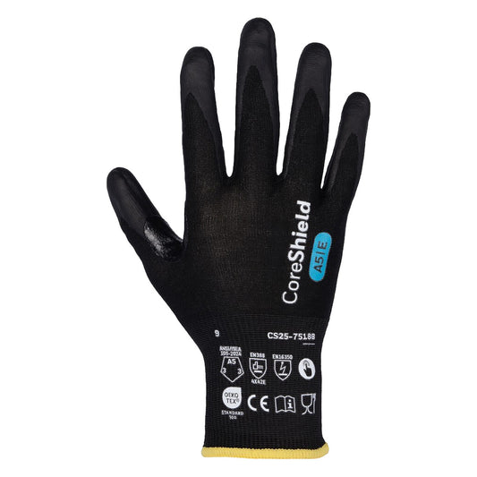 G-Tek CS25-7518B-V Seamless Knit A5 Engineered Yarn Glove with Foam Nitrile Coated Grip on Palm & Fingers - Touchscreen - Vend-Ready