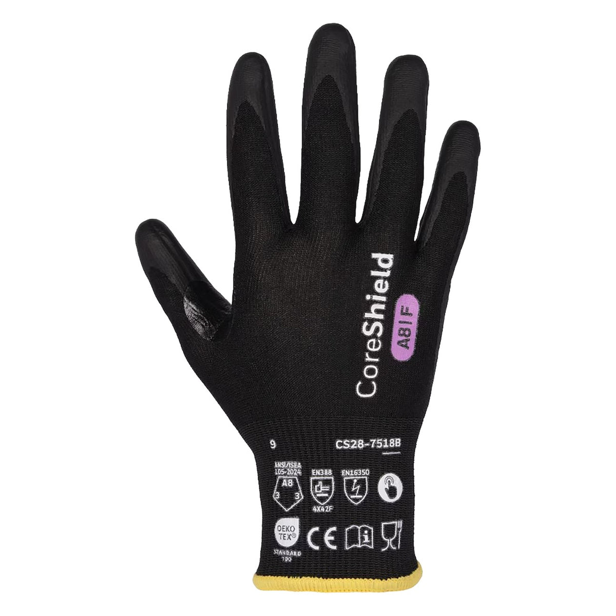 G-Tek CS28-7518B-V Seamless Knit A8 Engineered Yarn Glove with Foam Nitrile Coated Grip on Palm & Fingers - Touchscreen - Vend-Ready