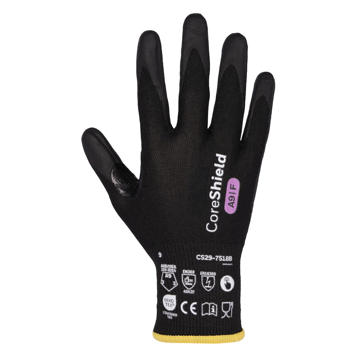 G-Tek CS29-7518B-V Seamless Knit A9 Engineered Yarn Glove with Foam Nitrile Coated Grip on Palm & Fingers - Touchscreen - Vend-Ready