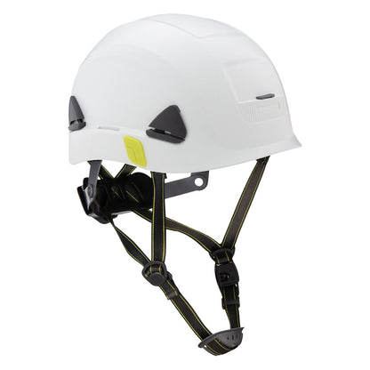 Fibre-Metal CSH100 Type II Non-Vented, Industrial Climbing Helmet with HDPE Shell, 8-Point Textile Suspension, Wheel Ratchet Adjustment and a 4-Point Chinstrap