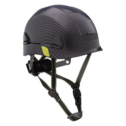 Fibre-Metal CSH100 Type II Non-Vented, Industrial Climbing Helmet with HDPE Shell, 8-Point Textile Suspension, Wheel Ratchet Adjustment and a 4-Point Chinstrap