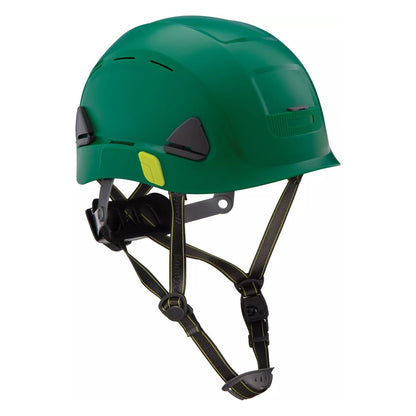 Fibre-Metal CSH110 Type II Vented, Industrial Climbing Helmet with HDPE Shell, 8-Point Textile Suspension, Wheel Ratchet Adjustment and a 4-Point Chinstrap