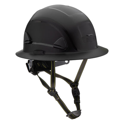 Fibre-Metal CSH120 Type II Non-Vented, Full Brim Industrial Climbing Helmet with HDPE Shell, 8-Point Textile Suspension, Wheel Ratchet Adjustment and a 4-Point Chinstrap