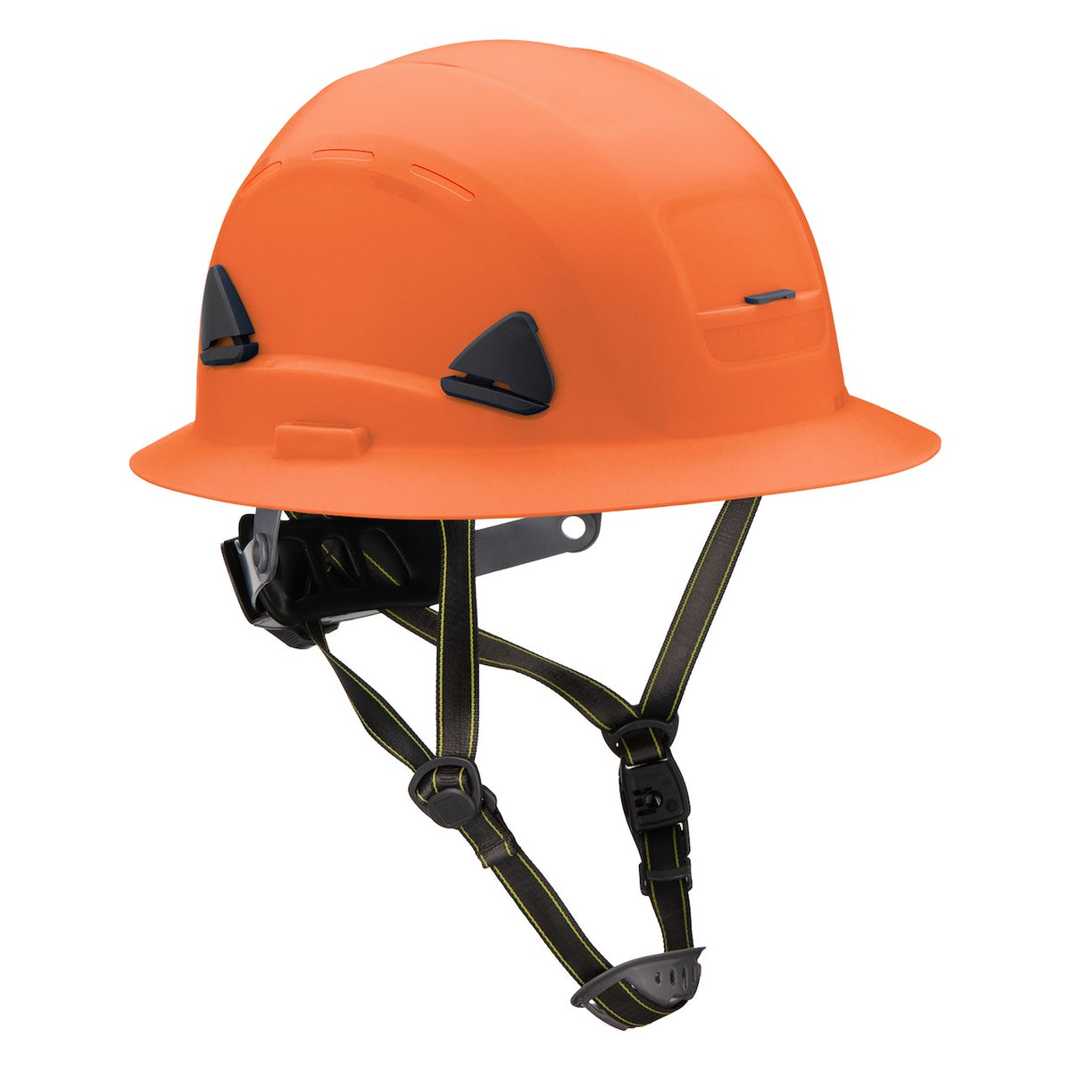 Fibre-Metal CSH120 Type II Non-Vented, Full Brim Industrial Climbing Helmet with HDPE Shell, 8-Point Textile Suspension, Wheel Ratchet Adjustment and a 4-Point Chinstrap