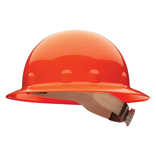 Fibre-Metal E1RW Type I, Full Brim Smooth Dome Hard Hat with Thermoplastic Shell, 8-Point SuperEight™ Suspension and Wheel Ratchet Adjustment