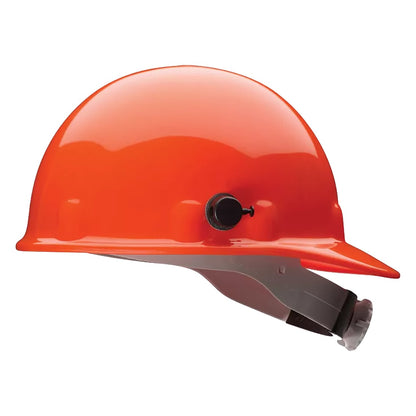 Fibre-Metal E2QRW Type I, Non-Vented, Cap-Style Smooth Dome Hard Hat with Heat Resistant Thermoplastic HDPE Shell, 8-Point SuperEight™ Suspension and Wheel Ratchet Adjustment, Includes Quick-Lok® Accessory