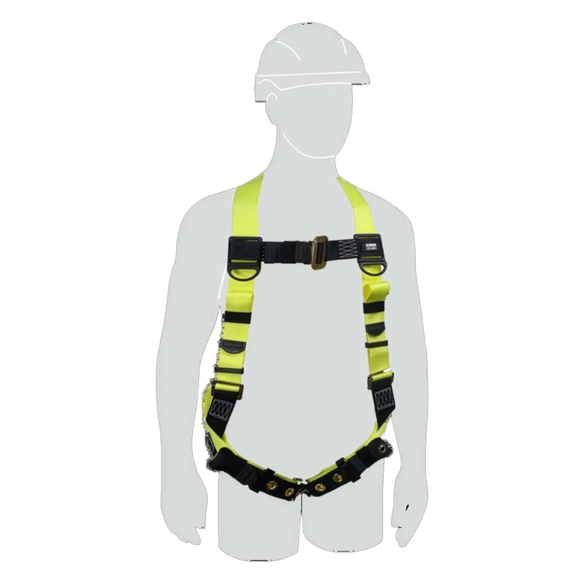 Miller H1311002 Full-Body Harness with 5 Points of Adjustment, Back D-Ring, Mating Chest Buckles & Tongue Leg Buckles
