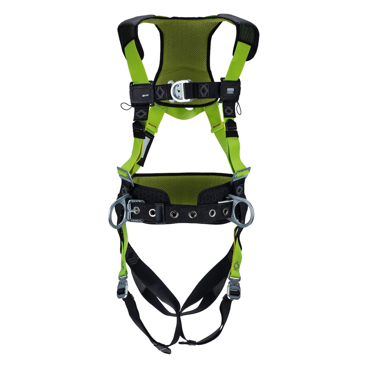Miller H5CC22112 Construction Comfort Full-Body Harness with 5 Points of Adjustment, Back / Front D-Rings, Belt and Quick-Connect Chest & Leg Buckles