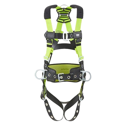 Miller H5CS31102 Construction Standard Full-Body Harness with 5 Points of Adjustment, Steel D-Rings, Tongue Buckles Leg/Side & Back D-Rings