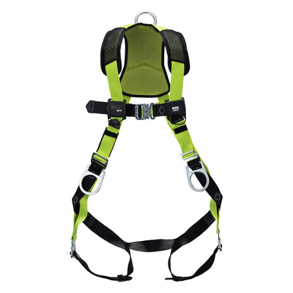 Miller H5IC22202 Full-Body General Safety Harness, with 5 Points of Adjustment, with Lightweight Aluminum Back / Side D-Rings, and Quick-Connect Chest & Leg Buckles