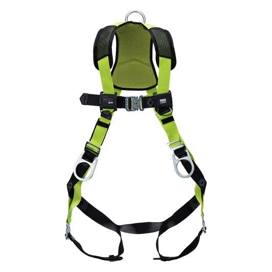 Miller H5IC22202 Full-Body General Safety Harness, with 5 Points of Adjustment, with Lightweight Aluminum Back / Side D-Rings, and Quick-Connect Chest & Leg Buckles
