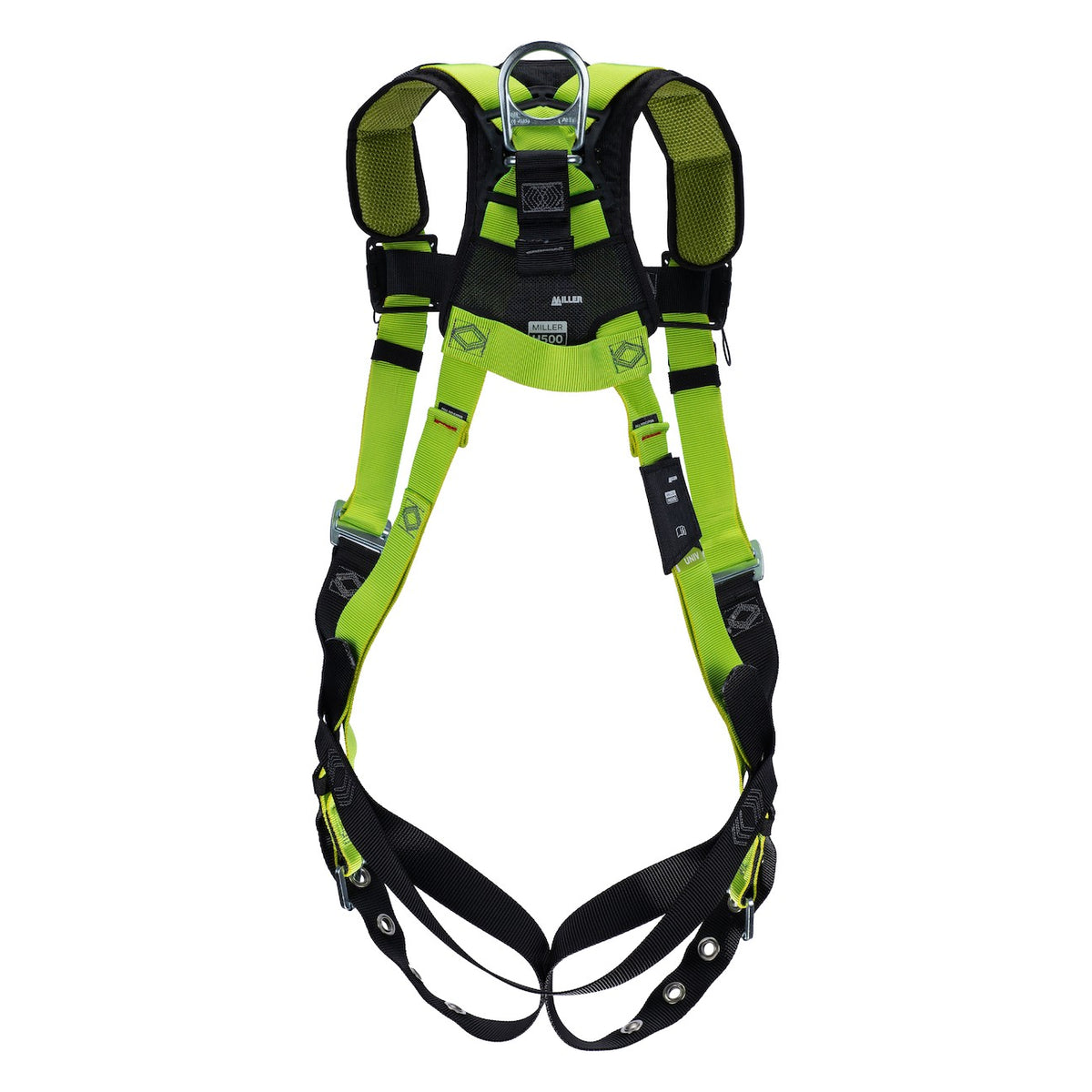 Miller H5IC31100 Industrial Comfort Full-Body Harness with 5 Points of Adjustment, Steel D-Rings, Tongue Buckles Leg and Back D-Ring