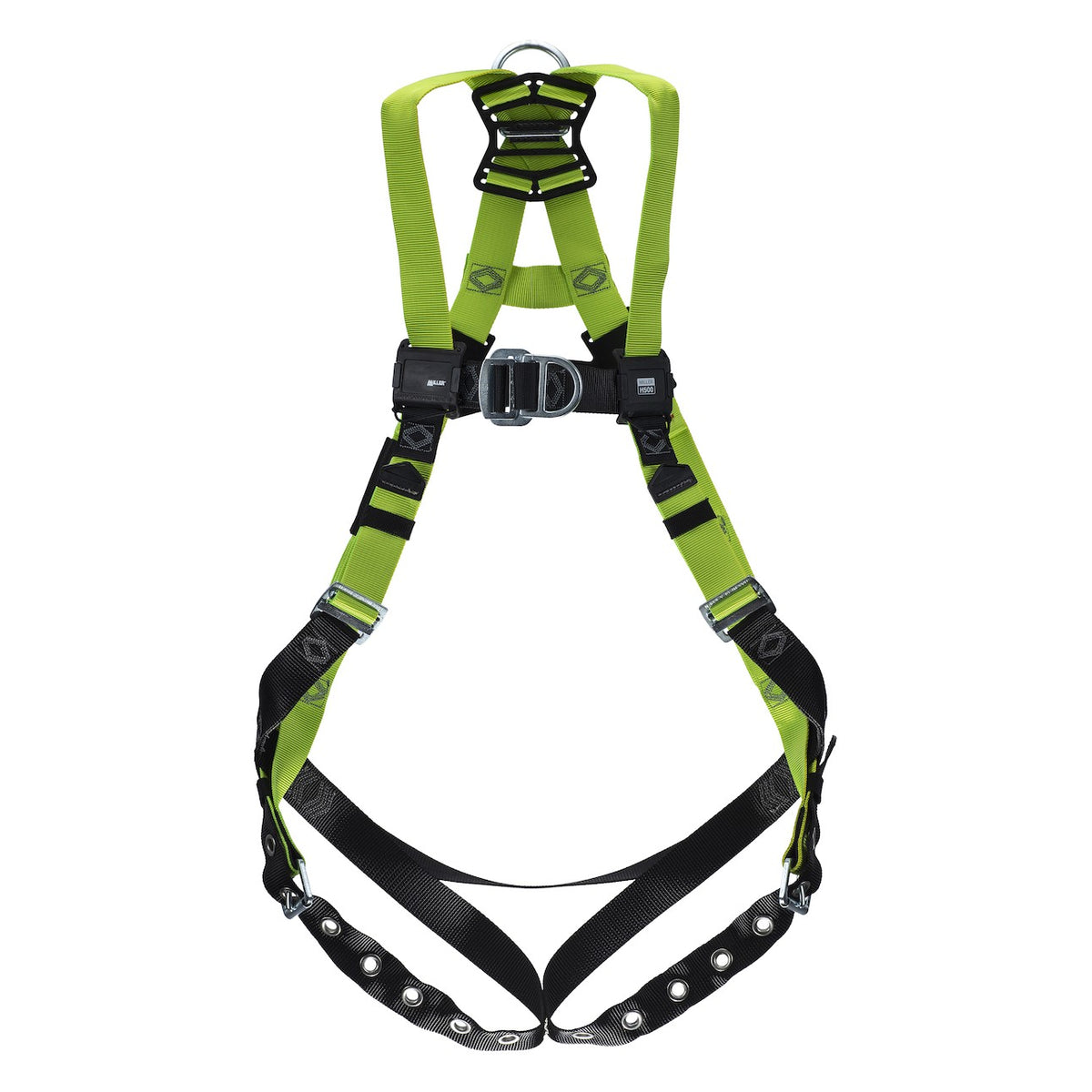 Miller H5IS31110 Industry Standard Full-Body Harness with 5 Points of Adjustment, Back/Front D-Rings, Mating Chest Buckles & Tongue Leg Buckles