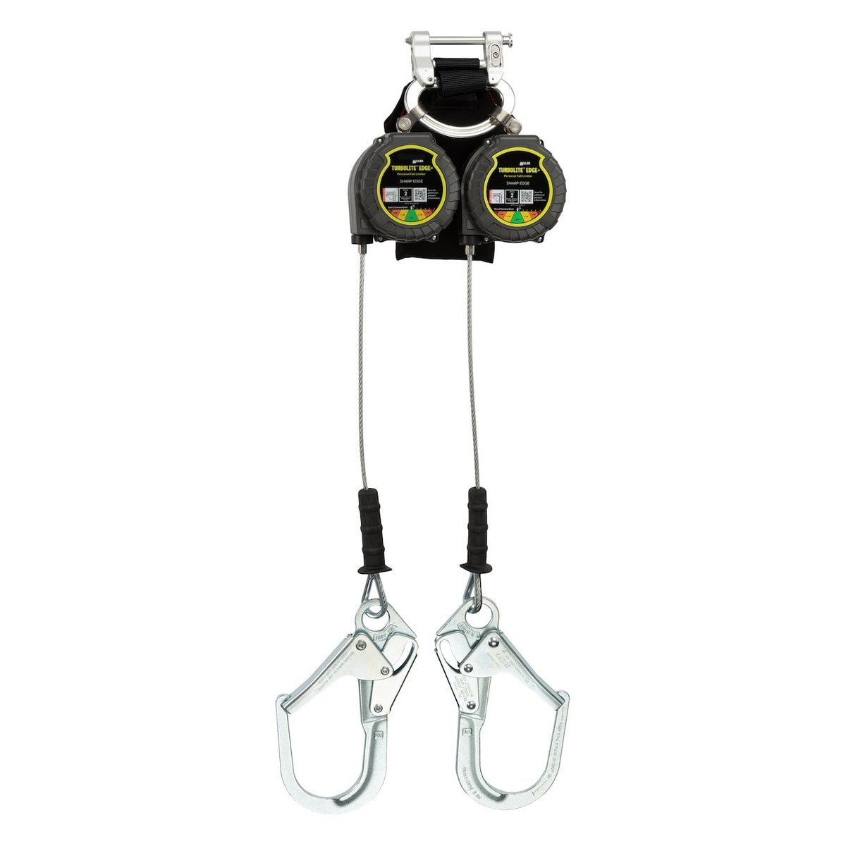Miller MTL-LEP2-62 Twin Cable Edge Personal Fall Limiter with Aluminum Harness One Pin Connector and Steel Locking Rebar Hook