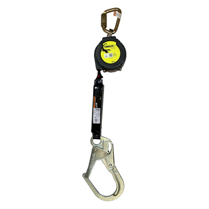 Miller MTL-OHS1-02/9FT Single Web Personal Fall Limiter with Steel Carabiner and Steel Locking Rebar Hook