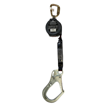 Miller MTL-OHS1-02/9FT Single Web Personal Fall Limiter with Steel Carabiner and Steel Locking Rebar Hook