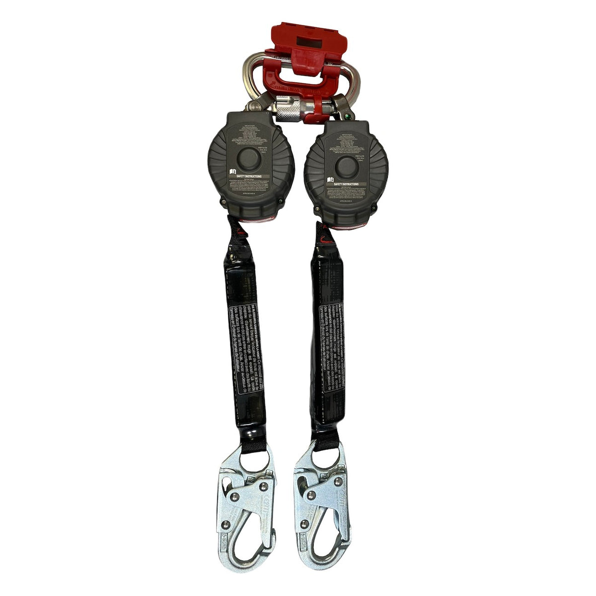 Miller MTL-OHW2-21 Twin Personal Fall Limiter with G2 Twin Connector and Steel Locking Snap Hook