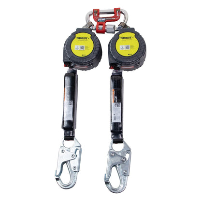 Miller MTL-OHW2-21 Twin Personal Fall Limiter with G2 Twin Connector and Steel Locking Snap Hook