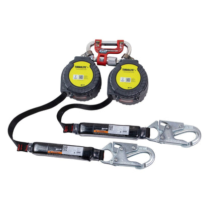Miller MTL-OHW2-21 Twin Personal Fall Limiter with G2 Twin Connector and Steel Locking Snap Hook