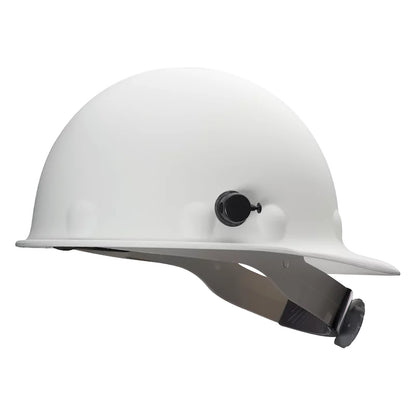 Fibre-Metal P2HNQRW Type I, Non-Vented, Cap-Style Smooth Dome Hard Hat with High Heat Resistant Proprietary Fiberglass Shell, 8-Point SuperEight™ Suspension and Wheel Ratchet Adjustment, Includes Quick-Lok® Accessory