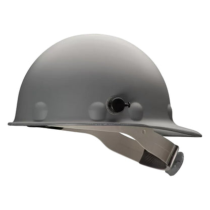 Fibre-Metal P2HNQRW Type I, Non-Vented, Cap-Style Smooth Dome Hard Hat with High Heat Resistant Proprietary Fiberglass Shell, 8-Point SuperEight™ Suspension and Wheel Ratchet Adjustment, Includes Quick-Lok® Accessory