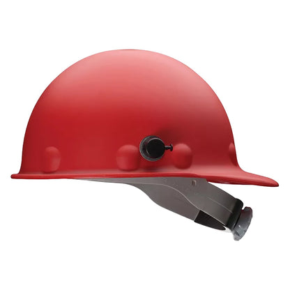 Fibre-Metal P2HNQRW Type I, Non-Vented, Cap-Style Smooth Dome Hard Hat with High Heat Resistant Proprietary Fiberglass Shell, 8-Point SuperEight™ Suspension and Wheel Ratchet Adjustment, Includes Quick-Lok® Accessory