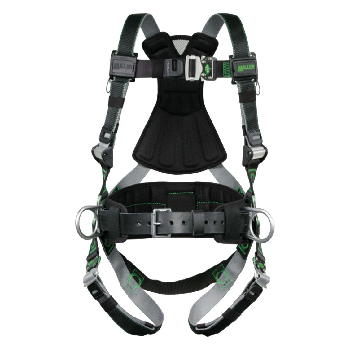 Miller RDT-QC-BDP Premium Full-Body Harness with DualTech™ Webbing, 5 Points of Adjustment, Back/Side D-Rings, Removable Belt and Quick-Connect Chest & Leg Buckles