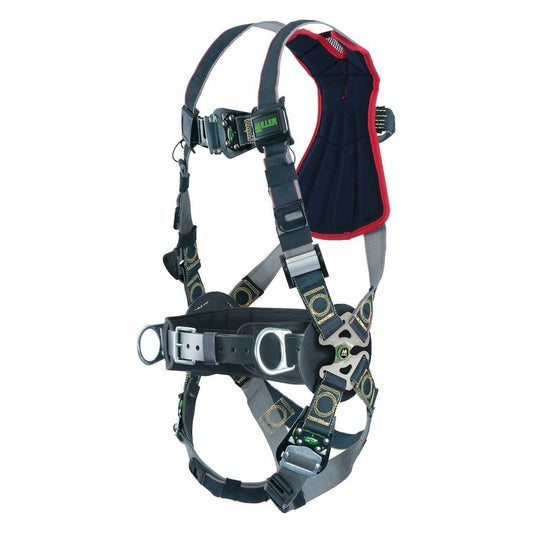 Miller RKNAR-QC-BDP Arc-Rated Premium Full-Body Harness with Kevlar®/Nomex® DualTech™ Webbing, 5 Points of Adjustment, Back/Side D-Rings, Sub-Pelvic Strap, Removable Belt and Quick-Connect Chest & Leg Buckles