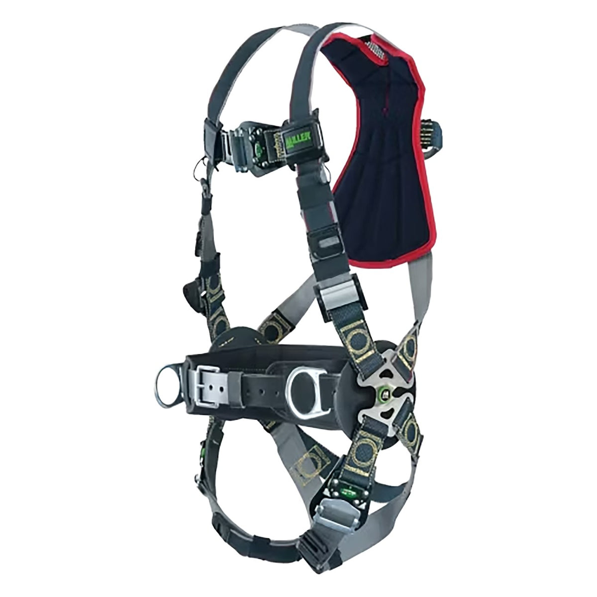 Miller RKNAR-QC-BDP Arc-Rated Premium Full-Body Harness with Kevlar®/Nomex® DualTech™ Webbing, 5 Points of Adjustment, Back/Side D-Rings, Sub-Pelvic Strap, Removable Belt and Quick-Connect Chest & Leg Buckles