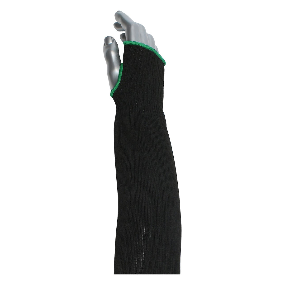 Kut Gard S10HTP/2BK-EW-ES6-T Single-Ply ATA® / High Tenacity Polyester Blended Sleeve with Thumb Hole - Wide Width