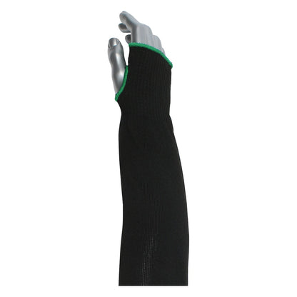 Kut Gard S10HTP/2BK-EW-ES6-T Single-Ply ATA® / High Tenacity Polyester Blended Sleeve with Thumb Hole - Wide Width