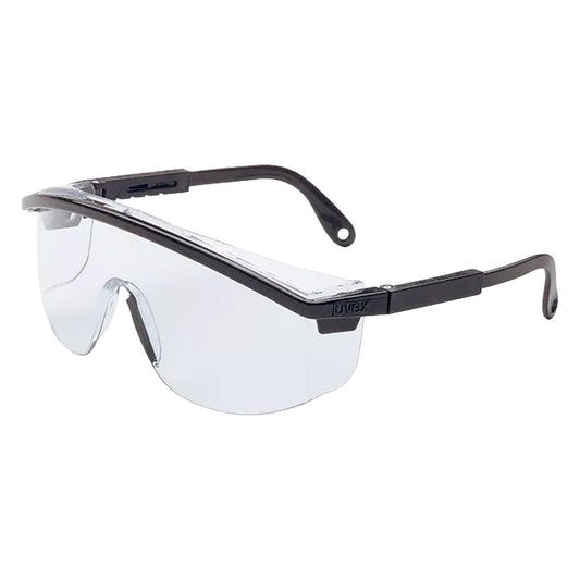 Uvex S135 Wraparound Safety Glasses with Black Temples and Clear Lens with Ultra-Dura Anti-Scratch Coating