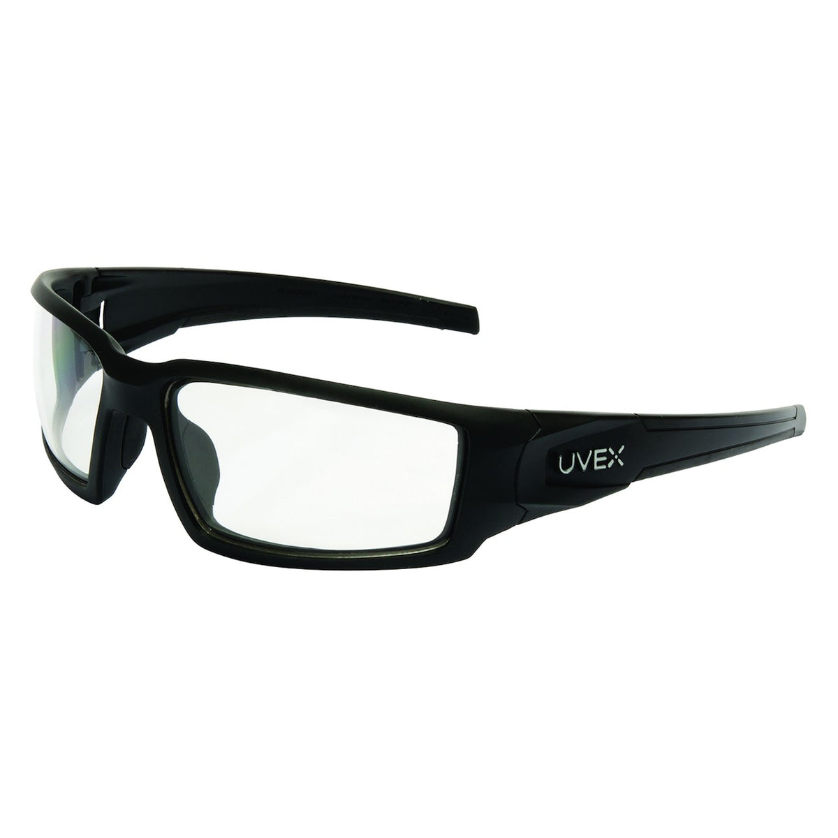 Uvex S2940HS Full Frame Safety Glasses with Matte Black Frame, Clear Lens with Hydroshield® Anti-Fog Coating