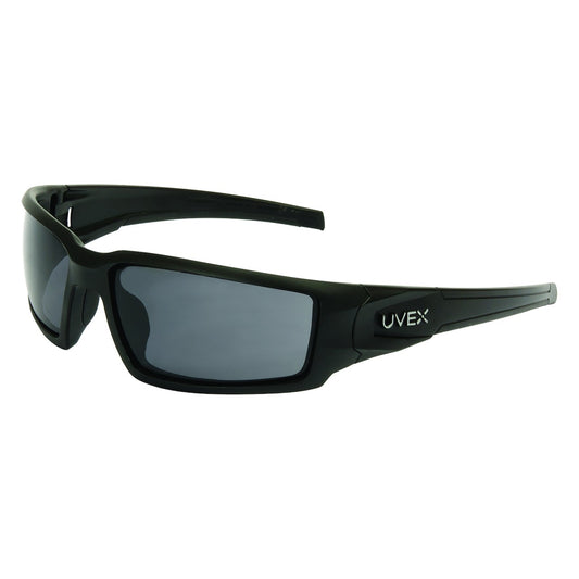 Uvex S2941HS Full Frame Safety Glasses with Matte Black Frame, Gray Lens with Hydroshield® Anti-Fog Coating
