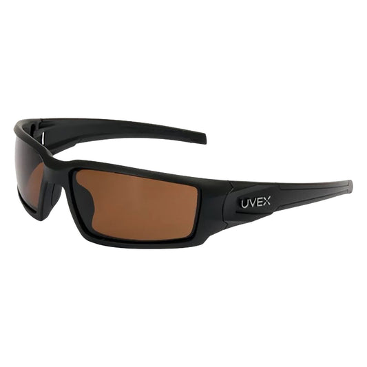 Uvex S2949 Full Frame Safety Glasses with Matte Black Frame, Polarized Espresso Anti-Scratch and Hardcoat Lens