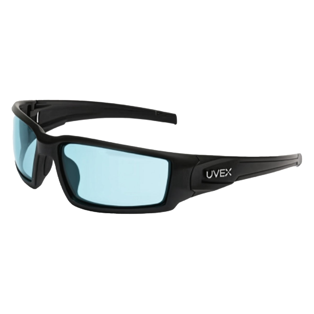 Uvex S2951HS Full Frame Safety Glasses with Matte Black Frame, SCT Blue Lens with Hydroshield® Anti-Fog Coating