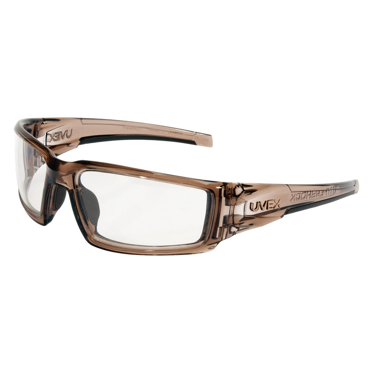 Uvex S2960HS Full Frame Safety Glasses with Smoke Brown Frame, Clear Lens with Hydroshield® Anti-Fog Coating