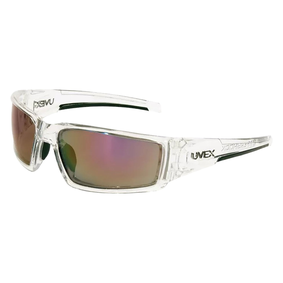Uvex S2974 Full Frame Safety Glasses with Clear Ice Frame, Red Mirror Anti-Scratch and Hardcoat Lens