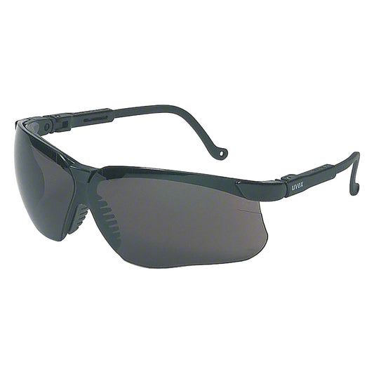 Uvex S3212HS Semi-Rimless Safety Glasses with Black Frame, SCT Dark Gray Lens and Hydroshield® Anti-Fog Coating