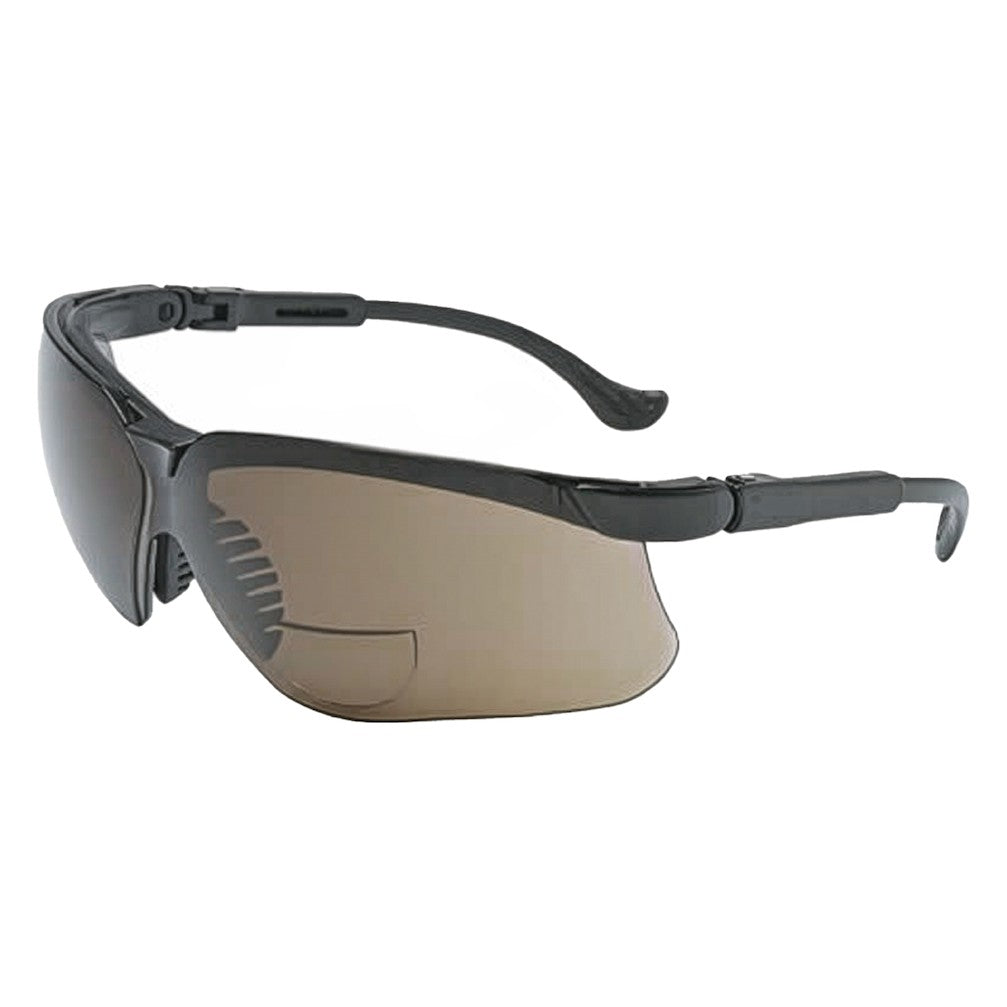 Uvex S3772 Semi-Rimless Safety Glasses with Black Frame, Gray Lens and Ultra-Dura® Anti-Scratch Coating - +2.00 Diopter