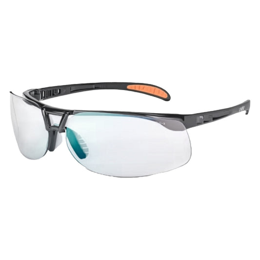 Uvex S4202 Semi-Rimless Safety Glasses with Black Frame, SCT Reflect 50 Lens with Hardcoat