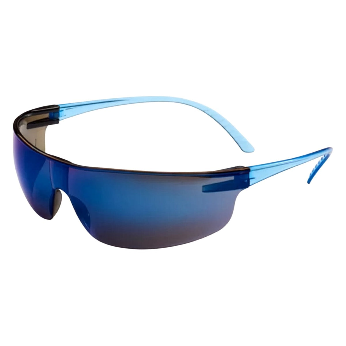 Uvex SVP206 Rimless Safety Glasses with Blue Frame, Blue Mirror Lens with Anti-Scratch Coating and Hardcoat