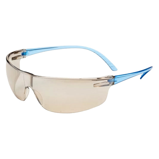 Uvex SVP207 Rimless Safety Glasses with Blue Frame, I/O Lens with Anti-Scratch Coating and Hardcoat
