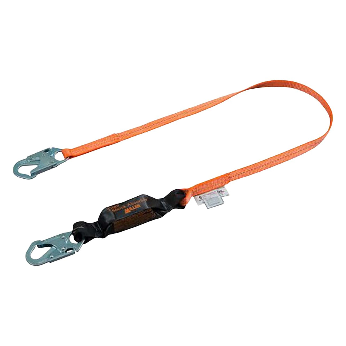 Miller T6111-Z7 Single Leg Pack-Type Shock-Absorbing Web Lanyard with Locking Snap Hooks