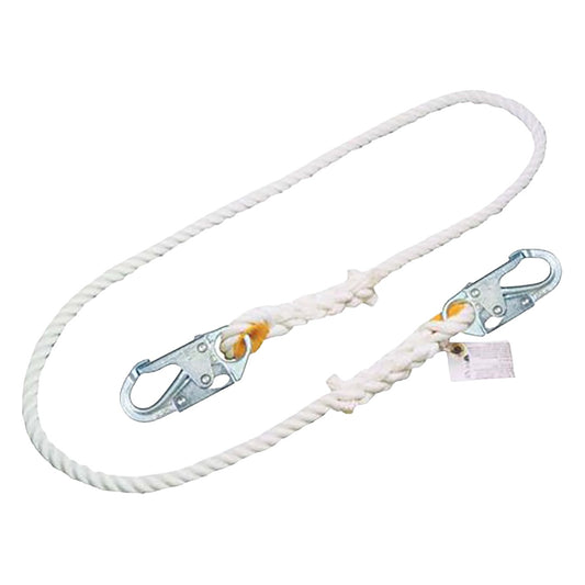 Miller T9111R-Z7/6FTWH Positioning and Restraint Rope Lanyard with Steel Locking Snap Hooks