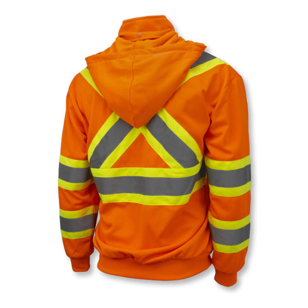 Radians SW01X-2 High Neck Zip Front X-Back Hooded Sweatshirt