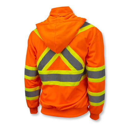Radians SW01X-2 High Neck Zip Front X-Back Hooded Sweatshirt